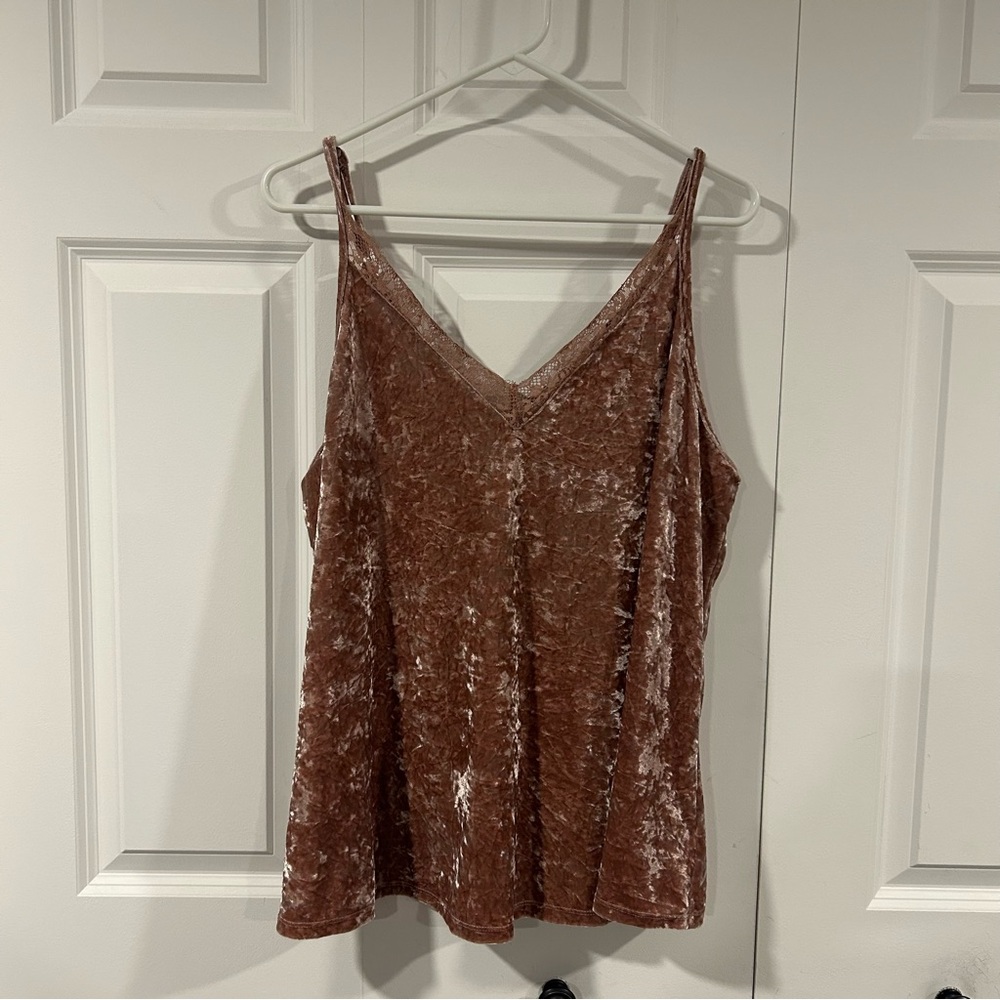 Torrid Velvet Lace Blush Pink V Neck Camisole Size 1X Romantic Y2K